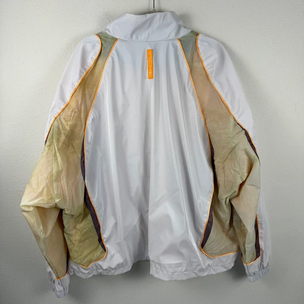 Nike Men's White Orange Sportswear Track Jacket Full Zip‎ Lightweight XL HJ3290